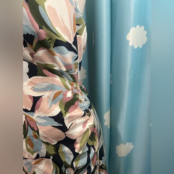 Joie Floral Midi Dress - Black, Pink, Green - Picture 4 of 7